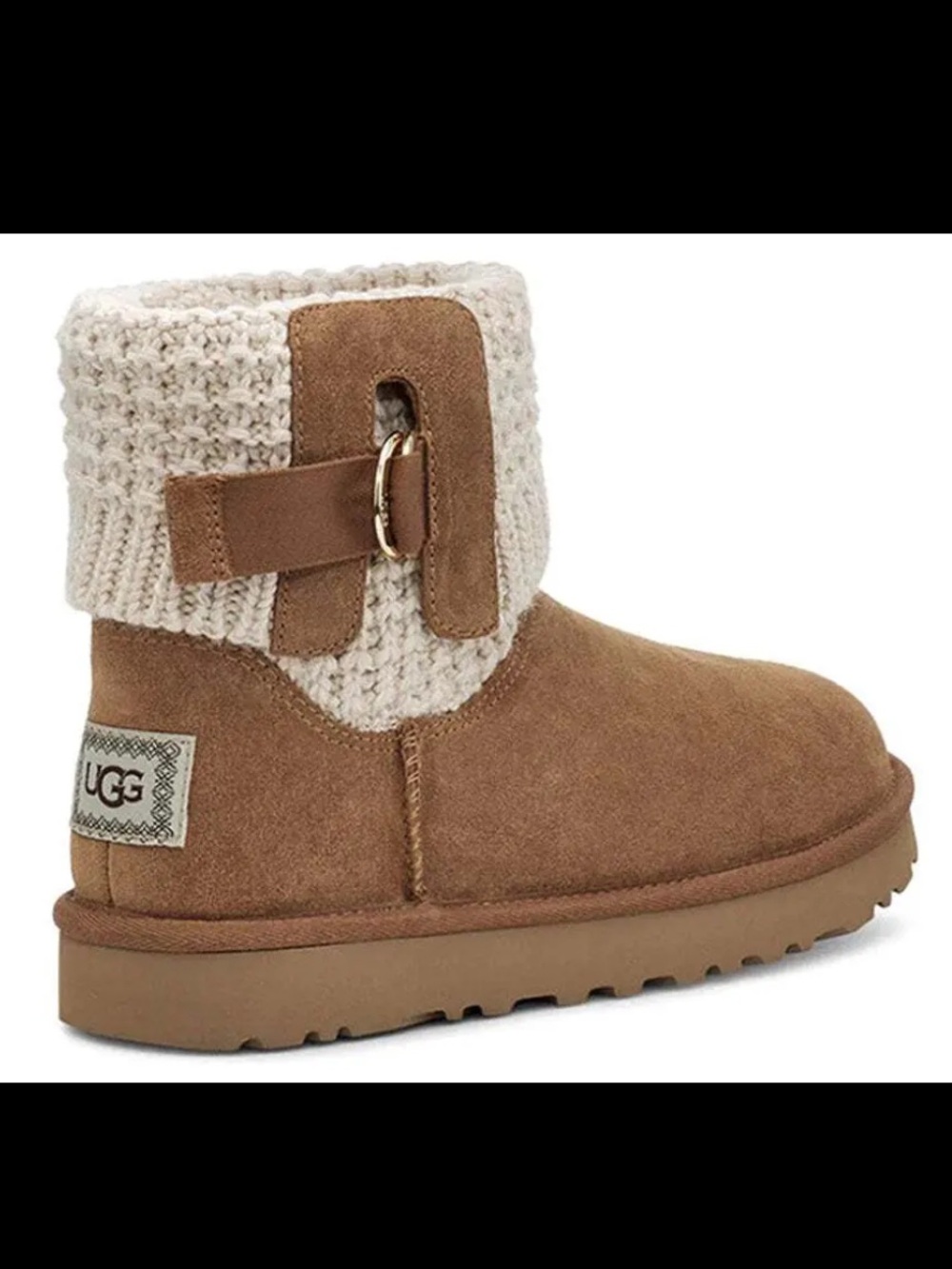 UGG Women's Classic Solene Sweater Cuff Suede Slippers Sz 9 NWOT